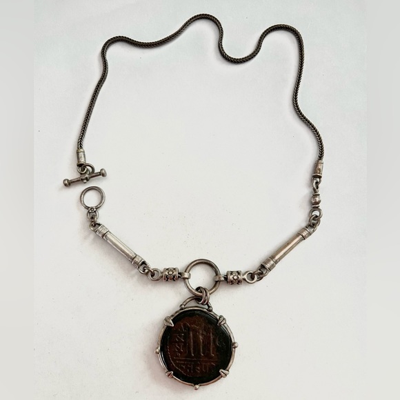 Ancient Artifact coin necklace Constantinople Byzantine Roman Coin 578-582 A.D. - Picture 15 of 15